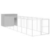 vidaXL Casetta Cani Corsa Grigio Chiaro 214x865x181 cm Acciaio Zincato