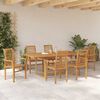 vidaXL Set da Pranzo per Giardino 7 pcs Marrone 200 x 100 x 75 cm
