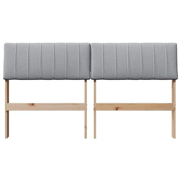 vidaXL Testiera imbottita Grigio chiaro 135 cm Pino massello