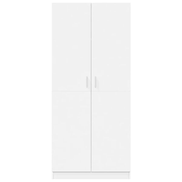 vidaXL Armadio Bianco 80x52x180 cm in Legno Multistrato