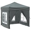 vidaXL Tenda per Feste Pieghevole con Pareti Laterali Antracite 2x2 m