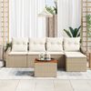 vidaXL Set Divano da Giardino 6 pcs Beige e Crema polyrattan