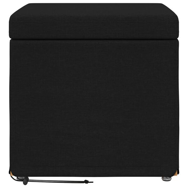 vidaXL Pouf Nero 41 x 41 x 40 cm Tessuto e Legno Ingegnerizzato