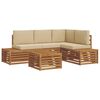 vidaXL 5 pz Set di divani da esterno Naturale e Beige