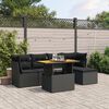 vidaXL Set Divano da Giardino 6 pz con Cuscini Nero in Polyrattan
