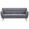 vidaXL Divano a 3 Posti Rivestito in Tessuto 172x70x82cm Grigio Chiaro