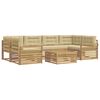 vidaXL Set di divani da esterno 7 pz Bianco e Beige
