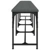 vidaXL Panca da Pranzo Grigio Scuro 248x32x45 cm in Acciaio e Tessuto