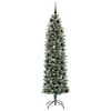 vidaXL Albero di Natale Artificiale Sottile Verde e Bianco 210 cm