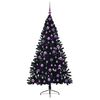 vidaXL Albero di Natale artificiale con luci integrate Nero 180 cm PVC