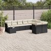 vidaXL Set Divani da Giardino 10pz con Cuscini in Polyrattan Nero