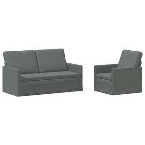 vidaXL Set di divani 2 pcs Grigio Scuro Tessuto