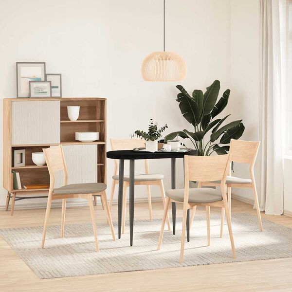 vidaXL Piano Tavolo Marrone Scuro 80x40x4 cm in Rovere Massello Ovale