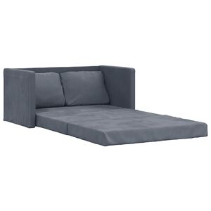 vidaXL Divano Letto da Terra 2 in 1 Grigio Scuro 122x204x55 cm Velluto