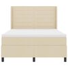 vidaXL Letto a Sorgente LED con materasso Crema 160 x 200 cm Tessuto