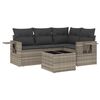 vidaXL Set Divano da Giardino 5pz con Cuscini Grigio Chiaro Polyrattan