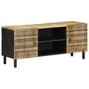 vidaXL Mobile Porta TV Nero 105x33,5x46 cm Legno Massello Mango Grezzo