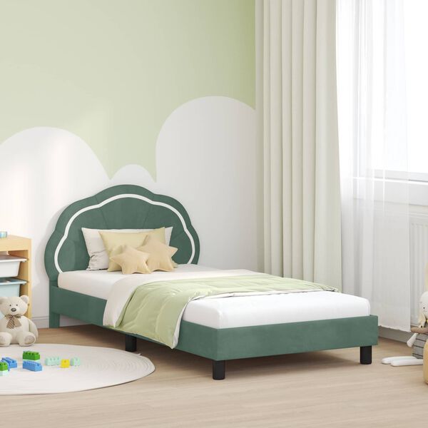 vidaXL Struttura letto bambini con testata Verde Mare 80 x 200 cm