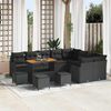 vidaXL Set Divano da Giardino con cuscino 13 pcs Nero polyrattan