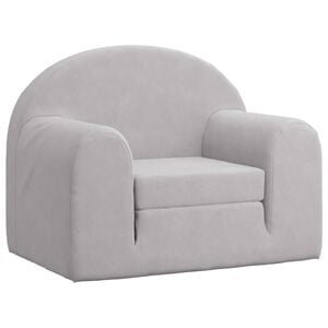 vidaXL Divano Letto per Bambini Grigio Chiaro in Morbido Peluche