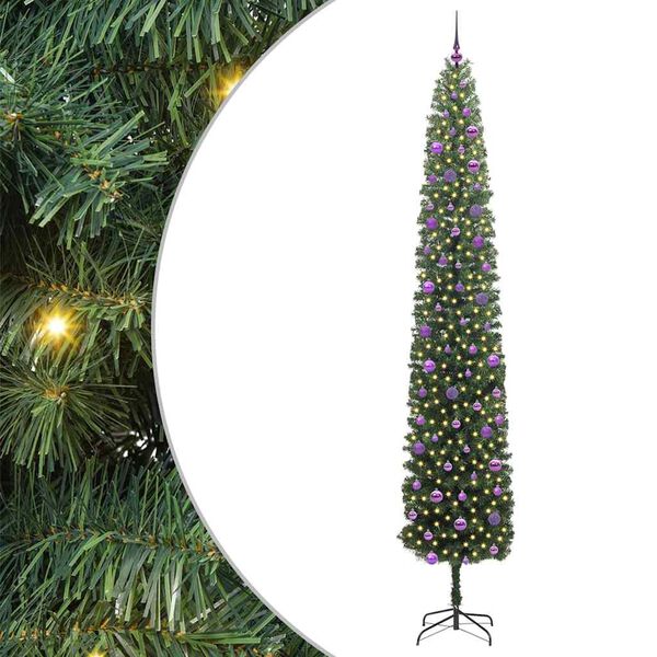 vidaXL Albero di Natale artificiale con 300 LED Verde 270 cm
