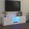 vidaXL Mobile Porta TV con Luci LED Bianco Lucido 120x30x36 cm