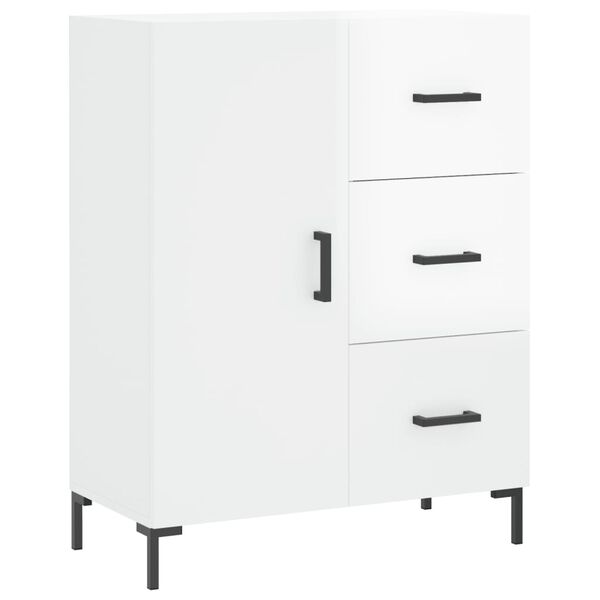 vidaXL Credenza 69,5x34x90 cm in Legno Multistrato Bianco Lucido