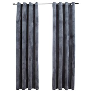 vidaXL Tende Oscuranti con Anelli 2 pz Antracite in Velluto 140x175 cm