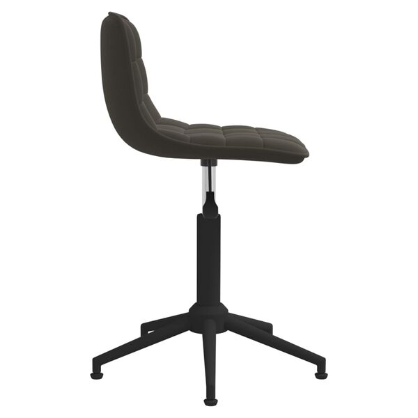 vidaXL Sedia da Pranzo Girevole Grigio Scuro in Velluto