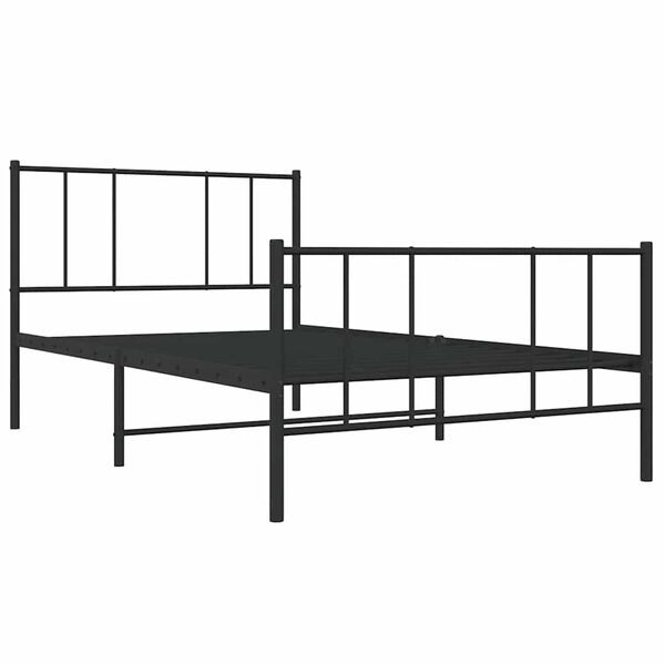 vidaXL Giroletto con Testiera e Pediera Metallo Nero 80x200 cm