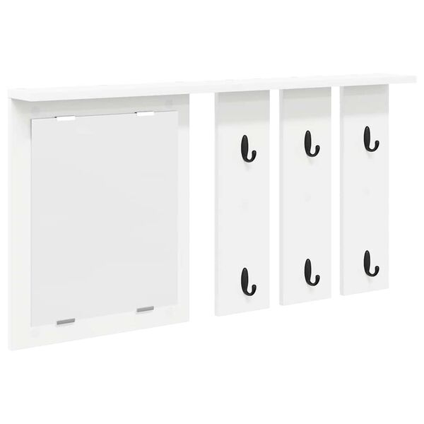 vidaXL Appendiabiti a muro Bianco 85 x 10 x 45 cm Legno multistrato
