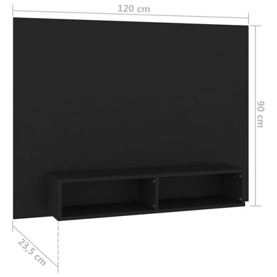 vidaXL Mobile TV a Muro Nero 120x23,5x90 cm in Legno Multistrato