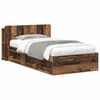 vidaXL Telaio del letto con storage Legno antico 75 x 190 cm