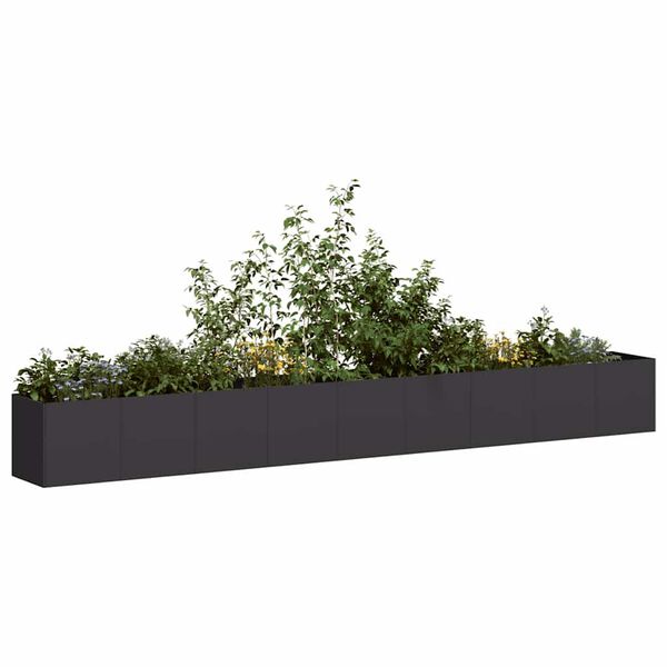vidaXL Fioriera Nera 360x40x40 cm in Acciaio Laminato a Freddo
