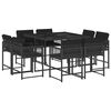 vidaXL Set da Pranzo da Giardino 9 pz con Cuscini Nero in Polyrattan