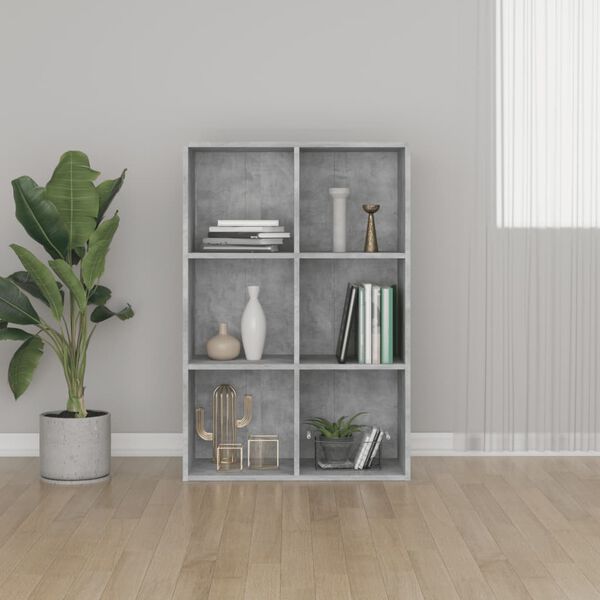 vidaXL Libreria/Credenza Grigio Cemento 66x30x98 cm Legno Multistrato