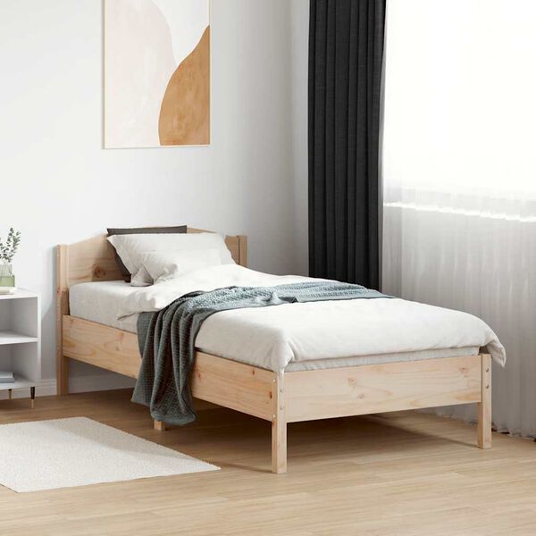 vidaXL Letto senza Materasso 75x190 cm in Legno Massello Pino