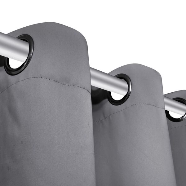 vidaXL 2 Pz Tende Oscuranti con Occhielli in Metallo 135x175 cm Grigie