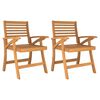vidaXL Sedie da Giardino 2 pz 58x58x87 cm Legno Massello di Acacia