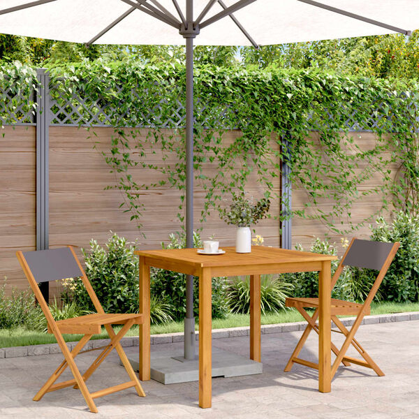 vidaXL Sedie da Bistrò 2pz Antracite Legno Massello Acacia e Tessuto