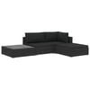 vidaXL Set Divani da Giardino 4 pz con Cuscini in Polyrattan Nero