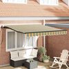 vidaXL Tenda Retrattile Verde e giallo 350 x 250 cm