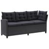 vidaXL Set di mobili da esterno Nero polyrattan