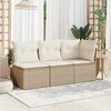 vidaXL Divano Giardino Senza Braccioli con Cuscini Beige in Polyrattan