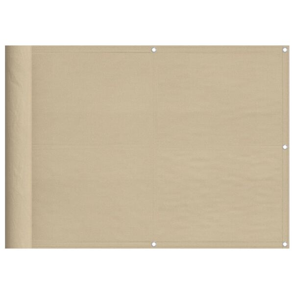 vidaXL Paravento da Balcone Beige 75x1000 cm 100% Poliestere Oxford