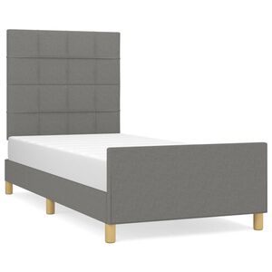 vidaXL Giroletto senza Materasso Grigio Scuro 80x200 cm Tessuto