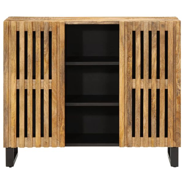 vidaXL Credenza 90x34x75 cm in Legno Massello di Mango Grezzo