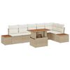 vidaXL Set Divano da Giardino 7 pz Beige polyrattan