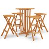 vidaXL Set da Bar Pieghevole 5 pz in Legno Massello di Teak