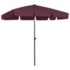 vidaXL Ombrellone da Spiaggia Rosso Bord&ograve; 200x125 cm